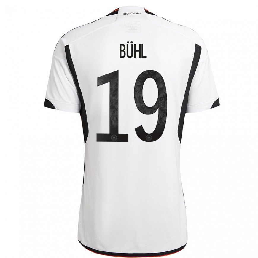 Kandiny Miesten Saksan Klara Buhl #19 Valkoinen Musta Kotipaita 22-24 Lyhythihainen Paita T-paita