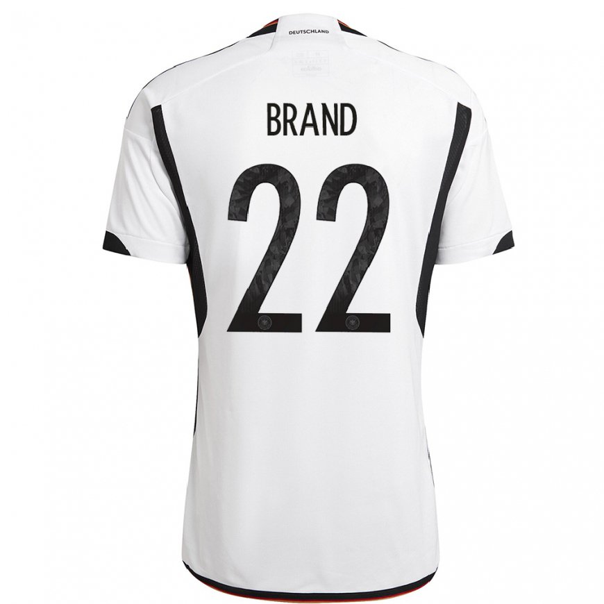 Kandiny Miesten Saksan Jule Brand #22 Valkoinen Musta Kotipaita 22-24 Lyhythihainen Paita T-paita