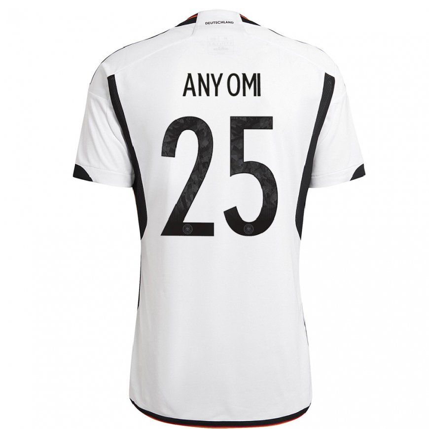Kandiny Miesten Saksan Nicole Anyomi #25 Valkoinen Musta Kotipaita 22-24 Lyhythihainen Paita T-paita