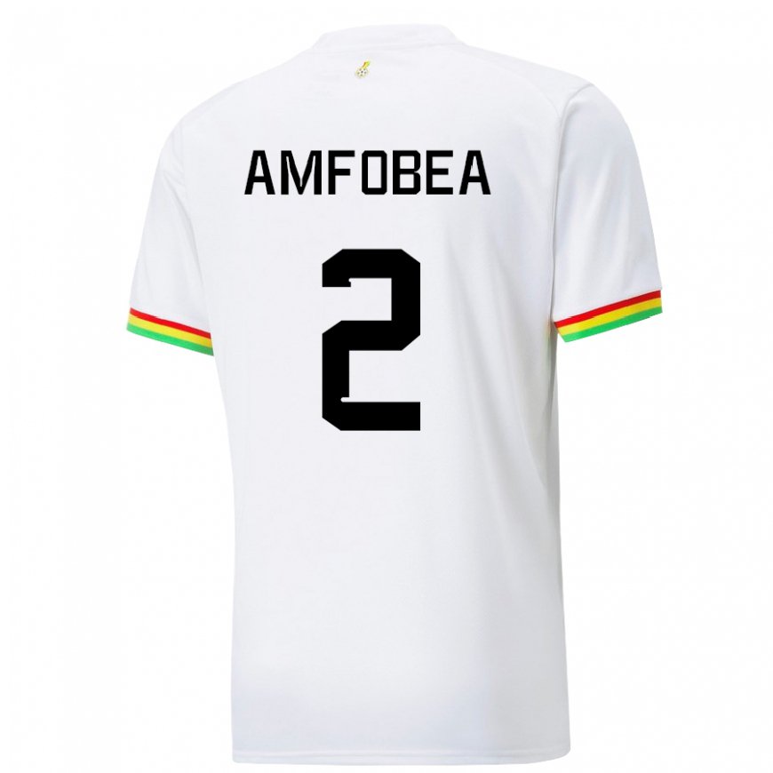 Kandiny Miesten Ghanan Gladys Amfobea #2 Valkoinen Kotipaita 22-24 Lyhythihainen Paita T-paita