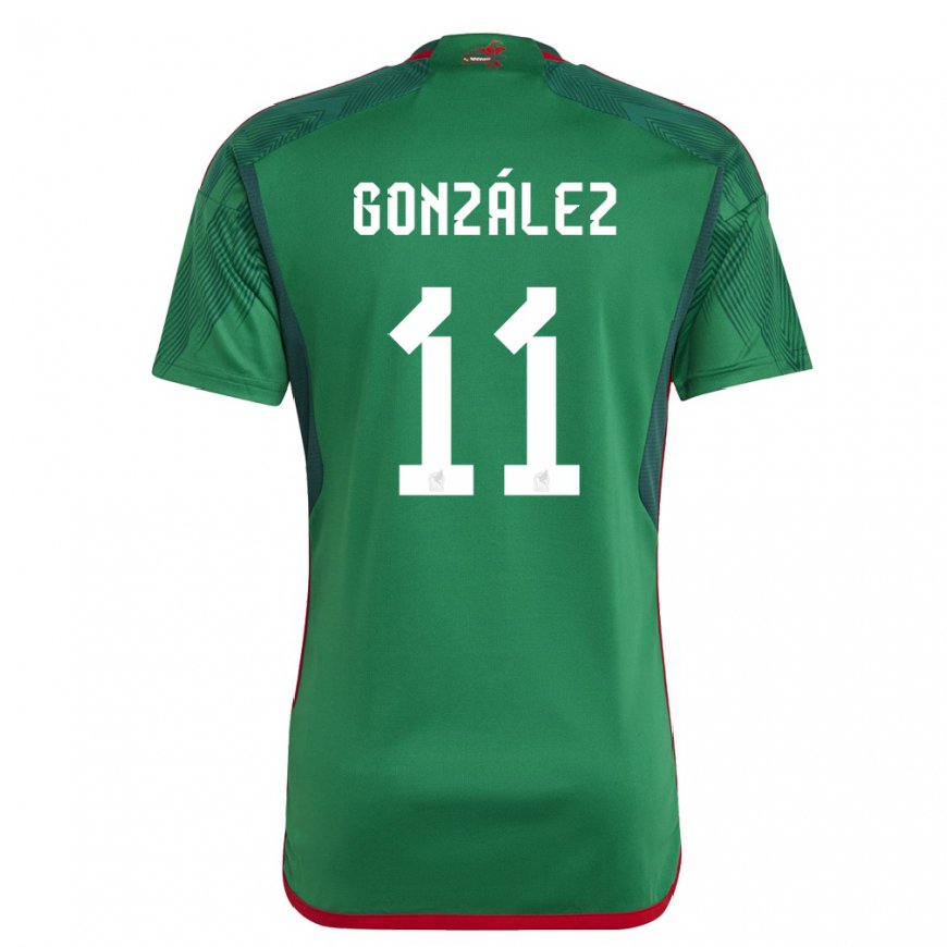 Kandiny Miesten Meksikon Bryan Gonzalez #11 Vihreä Kotipaita 22-24 Lyhythihainen Paita T-paita