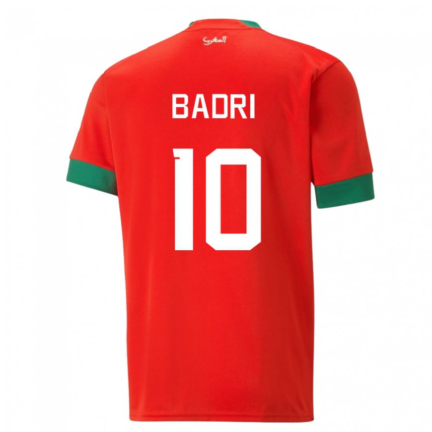 Kandiny Miesten Marokon Najat Badri #10 Punainen Kotipaita 22-24 Lyhythihainen Paita T-paita