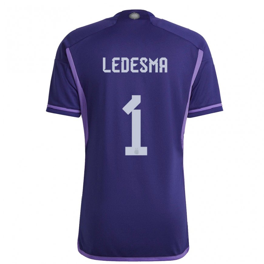 Kandiny Miesten Argentiinan Jeremias Ledesma #1 Violetti Vieraspaita 22-24 Lyhythihainen Paita T-paita