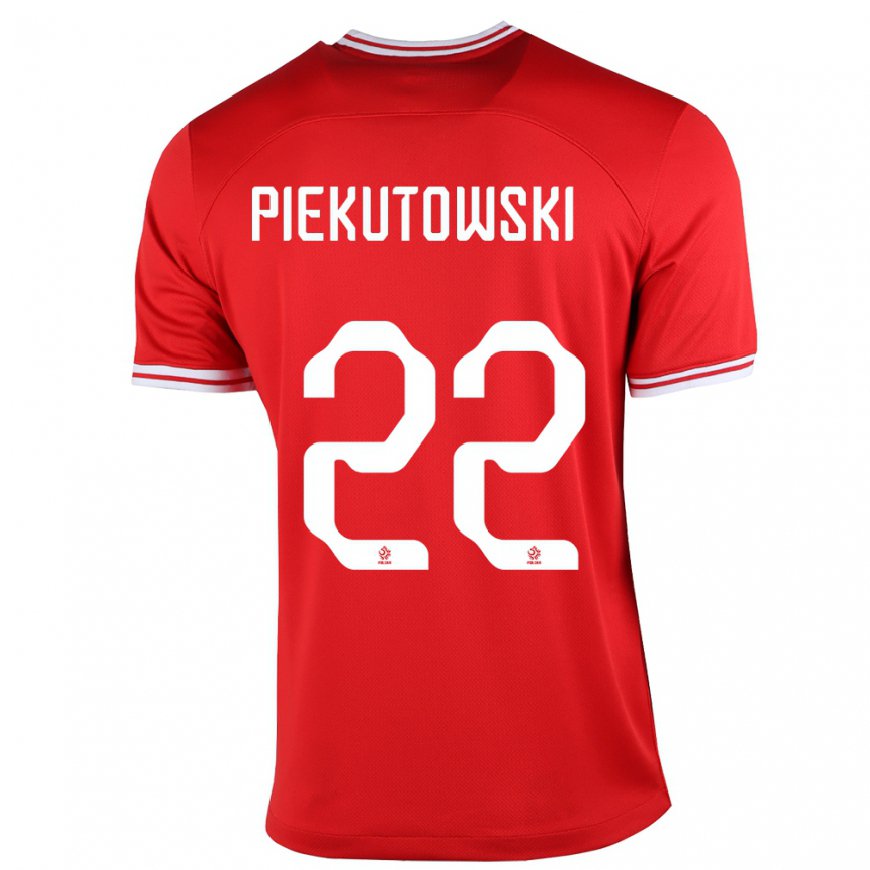 Kandiny Miesten Puolan Milosz Piekutowski #22 Punainen Vieraspaita 22-24 Lyhythihainen Paita T-paita