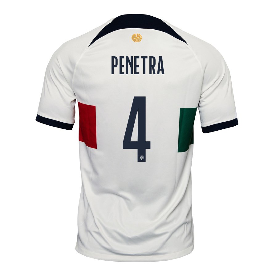 Kandiny Miesten Portugalin Alexandre Penetra #4 Valkoinen Vieraspaita 22-24 Lyhythihainen Paita T-paita