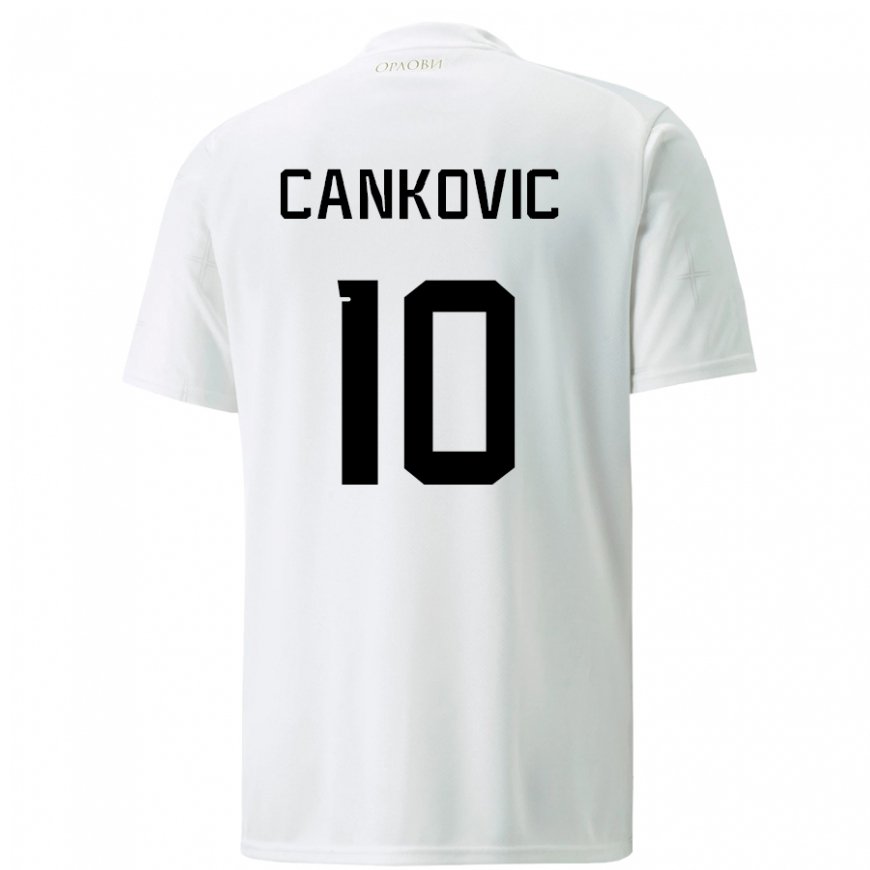 Kandiny Miesten Serbian Jelena Cankovic #10 Valkoinen Vieraspaita 22-24 Lyhythihainen Paita T-paita