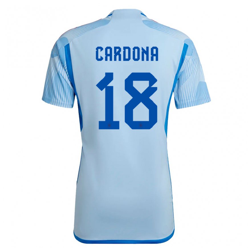 Kandiny Miesten Espanjan Marta Cardona #18 Sky Sininen Vieraspaita 22-24 Lyhythihainen Paita T-paita