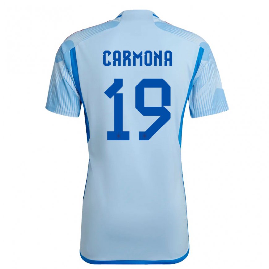 Kandiny Miesten Espanjan Olga Carmona #19 Sky Sininen Vieraspaita 22-24 Lyhythihainen Paita T-paita