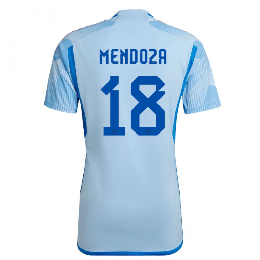 Kandiny Miesten Espanjan Rodrigo Mendoza #18 Sky Sininen Vieraspaita 22-24 Lyhythihainen Paita T-paita