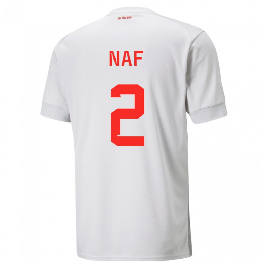 Kandiny Miesten Sveitsin Philip Naf #2 Valkoinen Vieraspaita 22-24 Lyhythihainen Paita T-paita