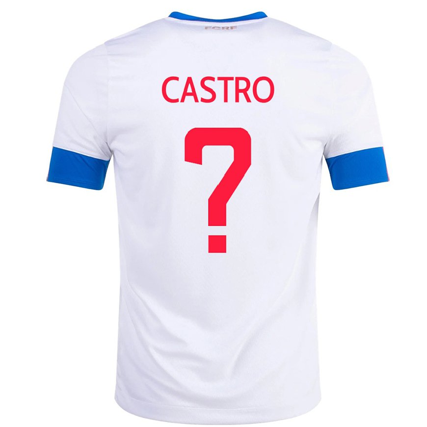 Kandiny Miesten Costa Rican Mathias Castro #0 Valkoinen Vieraspaita 22-24 Lyhythihainen Paita T-paita