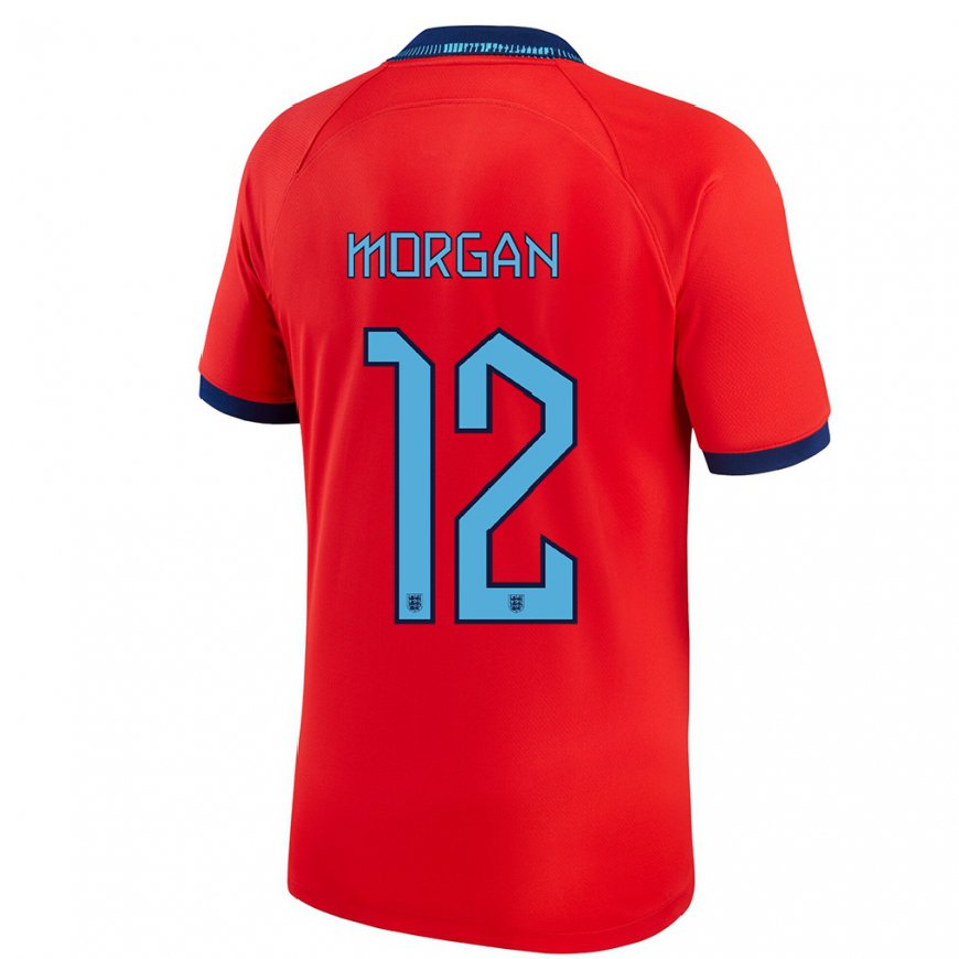 Kandiny Miesten Englannin Esme Morgan #12 Punainen Vieraspaita 22-24 Lyhythihainen Paita T-paita