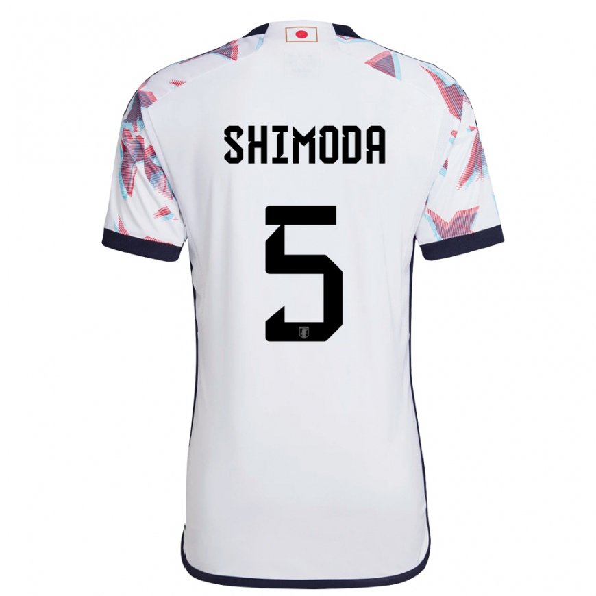 Kandiny Miesten Japanin Yoshihiro Shimoda #5 Valkoinen Vieraspaita 22-24 Lyhythihainen Paita T-paita
