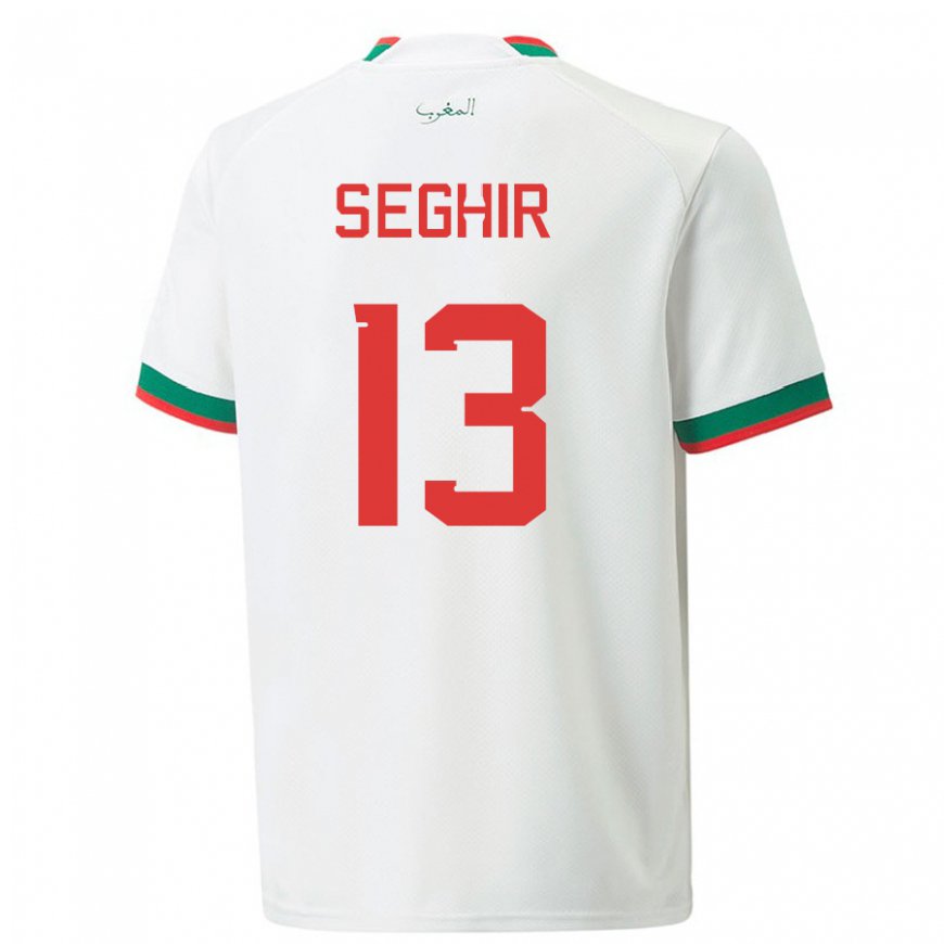 Kandiny Miesten Marokon Sabah Seghir #13 Valkoinen Vieraspaita 22-24 Lyhythihainen Paita T-paita
