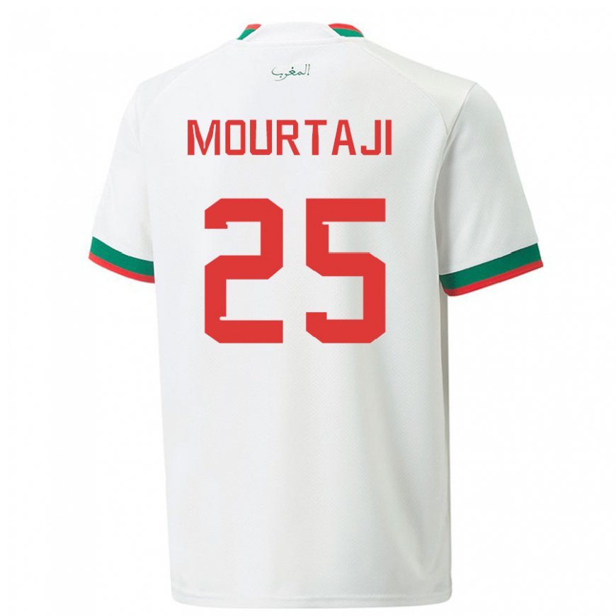 Kandiny Miesten Marokon Chaymaa Mourtaji #25 Valkoinen Vieraspaita 22-24 Lyhythihainen Paita T-paita