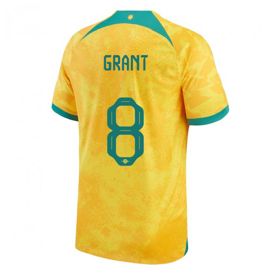 Kandiny Naisten Australian Charlotte Grant #8 Kultainen Kotipaita 22-24 Lyhythihainen Paita T-paita