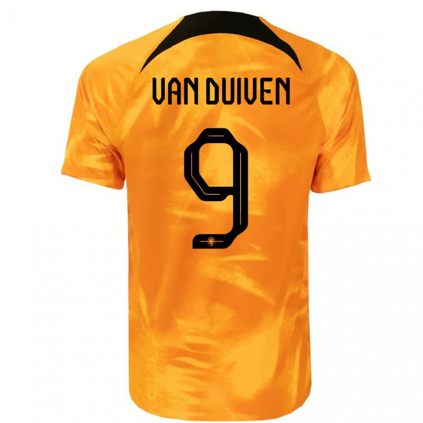 Kandiny Naisten Alankomaiden Jason Van Duiven #9 Laseroranssi Kotipaita 22-24 Lyhythihainen Paita T-paita