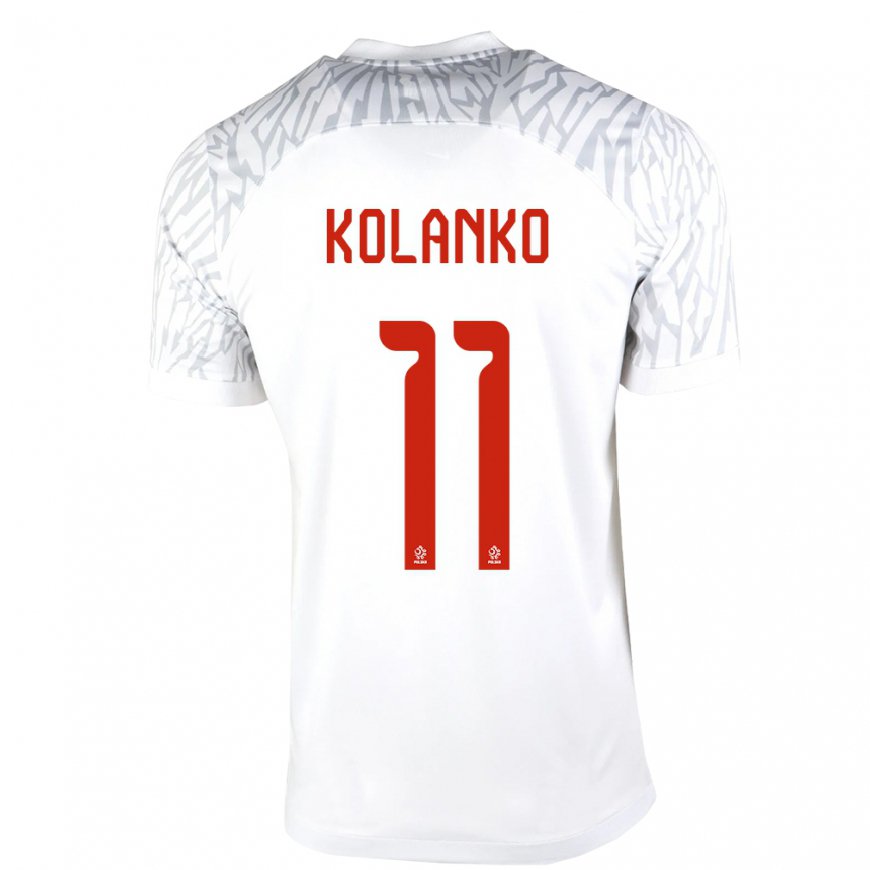 Kandiny Naisten Puolan Krzysztof Kolanko #11 Valkoinen Kotipaita 22-24 Lyhythihainen Paita T-paita