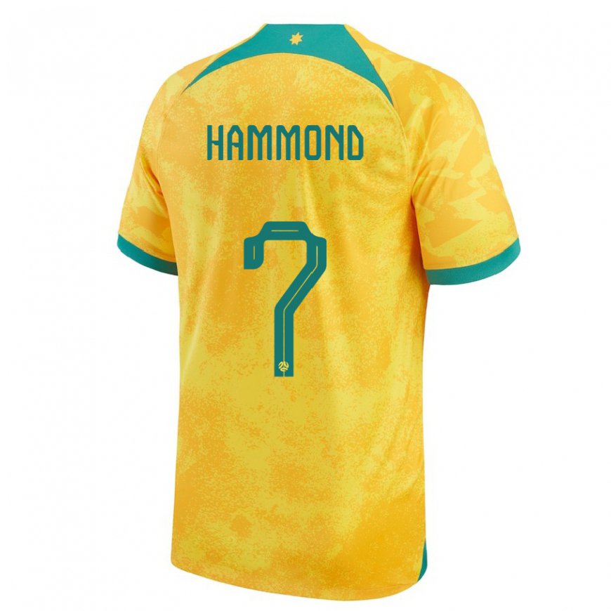 Kandiny Naisten Australian Tristan Hammond #7 Kultainen Kotipaita 22-24 Lyhythihainen Paita T-paita