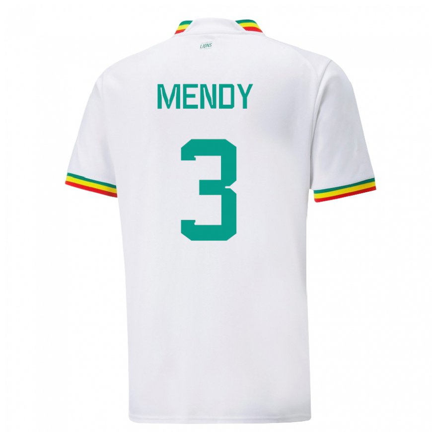 Kandiny Naisten Senegalin Formose Mendy #3 Valkoinen Kotipaita 22-24 Lyhythihainen Paita T-paita