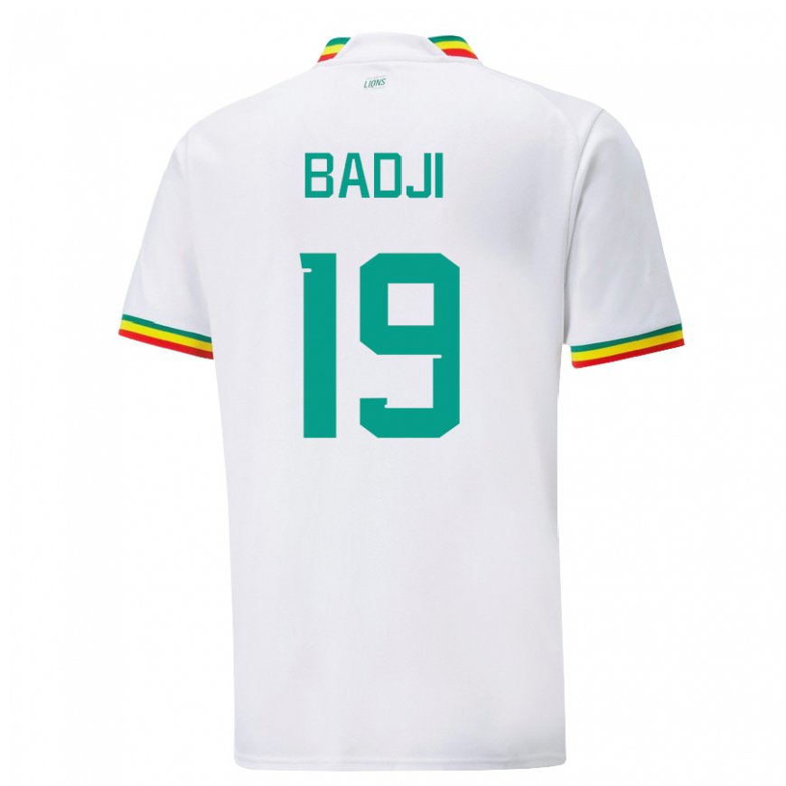 Kandiny Naisten Senegalin Youssouph Badji #19 Valkoinen Kotipaita 22-24 Lyhythihainen Paita T-paita