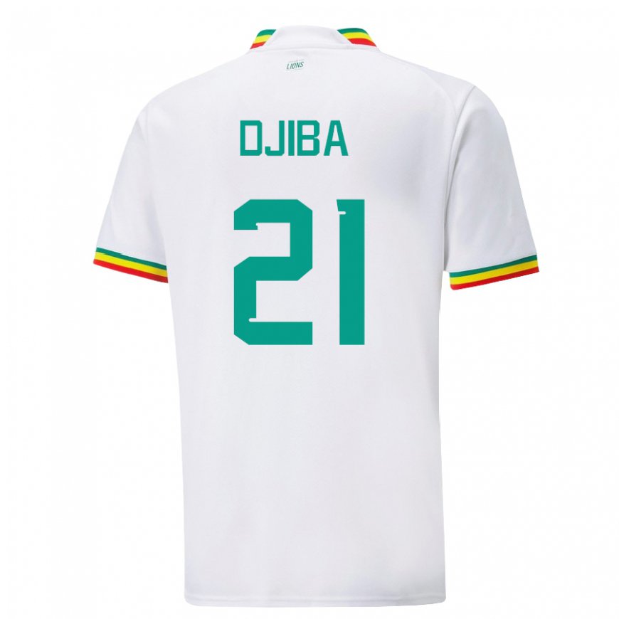 Kandiny Naisten Senegalin Francois Djiba #21 Valkoinen Kotipaita 22-24 Lyhythihainen Paita T-paita