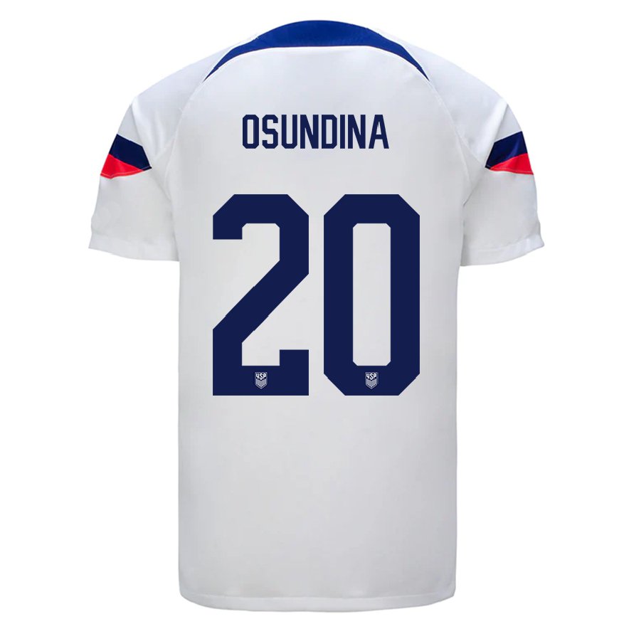 Kandiny Naisten Yhdysvaltain Korede Osundina #20 Valkoinen Kotipaita 22-24 Lyhythihainen Paita T-paita