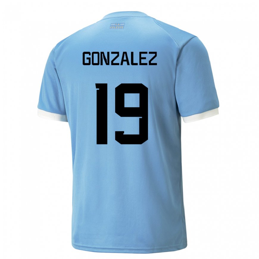 Kandiny Naisten Uruguayn Luciano Gonzalez #19 Sininen Kotipaita 22-24 Lyhythihainen Paita T-paita
