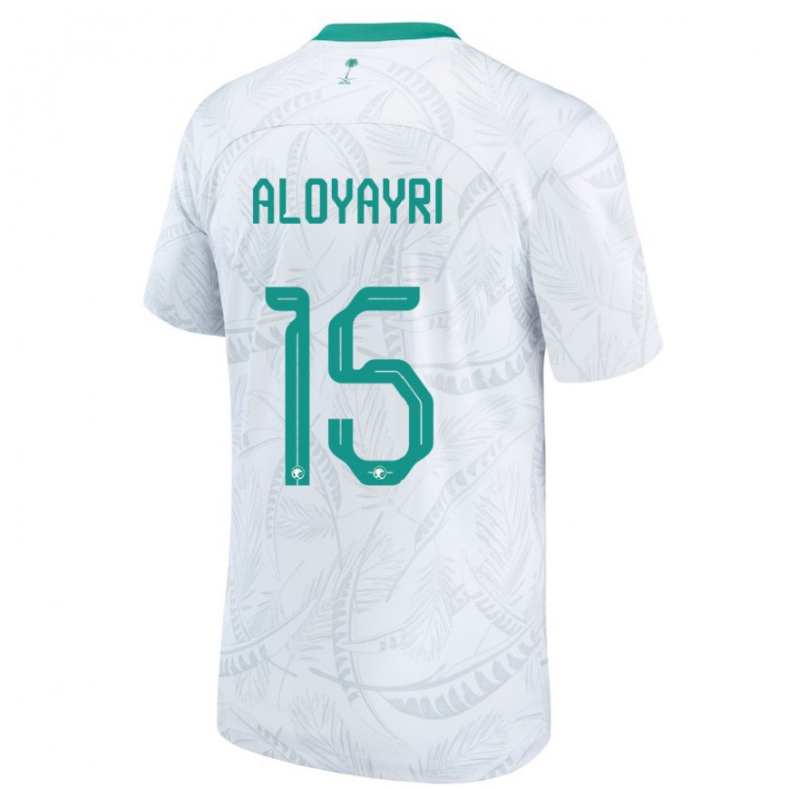 Kandiny Naisten Saudi-arabian Abdulmalik Aloyayri #15 Valkoinen Kotipaita 22-24 Lyhythihainen Paita T-paita