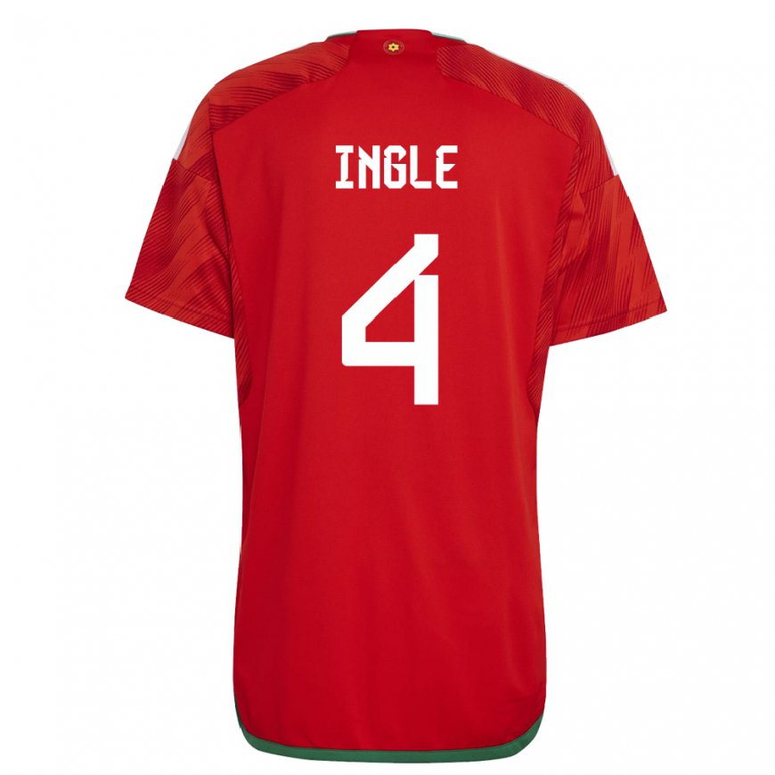 Kandiny Naisten Walesin Sophie Ingle #4 Punainen Kotipaita 22-24 Lyhythihainen Paita T-paita