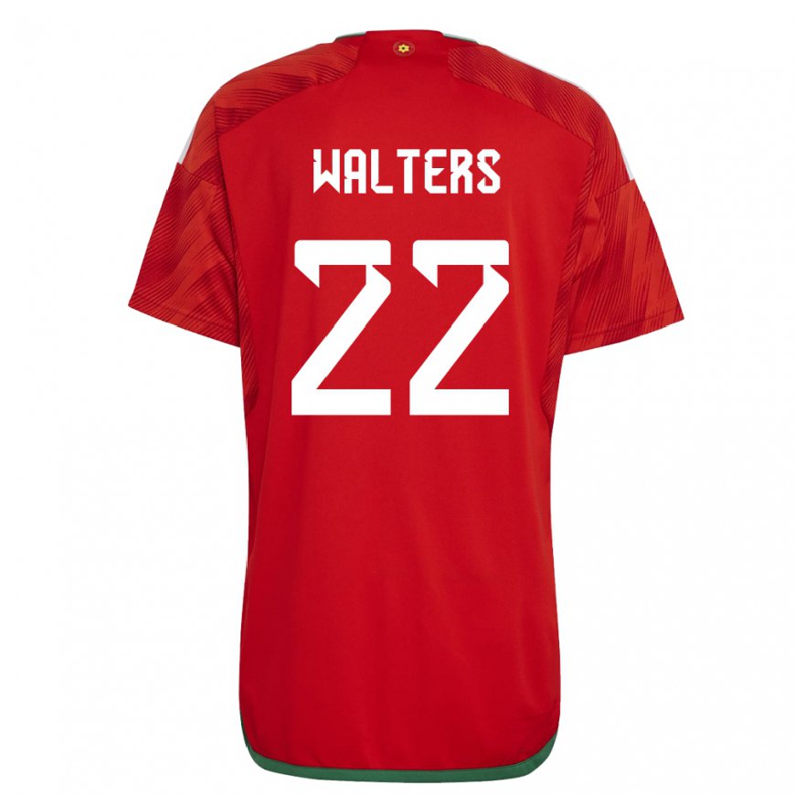 Kandiny Naisten Walesin Georgia Walters #22 Punainen Kotipaita 22-24 Lyhythihainen Paita T-paita