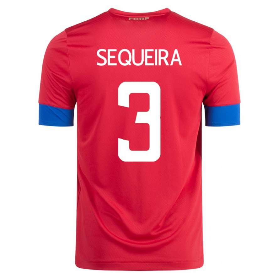 Kandiny Naisten Costa Rican Douglas Sequeira #3 Punainen Kotipaita 22-24 Lyhythihainen Paita T-paita