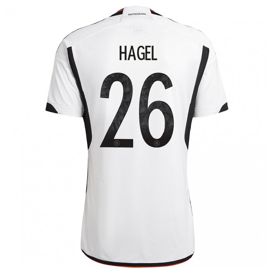 Kandiny Naisten Saksan Chantal Hagel #26 Valkoinen Musta Kotipaita 22-24 Lyhythihainen Paita T-paita