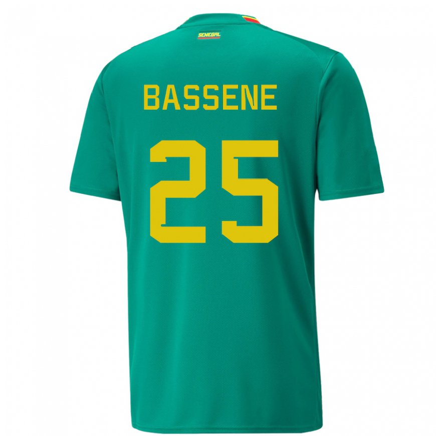 Kandiny Naisten Senegalin Pascaline Bassene #25 Vihreä Vieraspaita 22-24 Lyhythihainen Paita T-paita