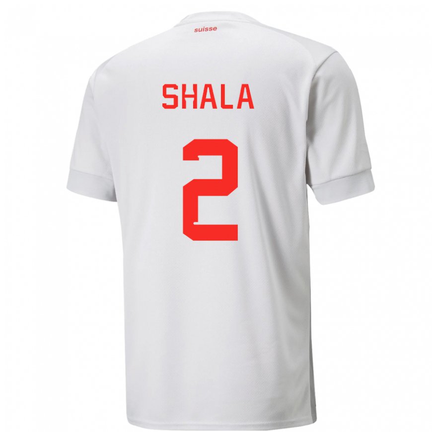 Kandiny Naisten Sveitsin Besnik Shala #2 Valkoinen Vieraspaita 22-24 Lyhythihainen Paita T-paita