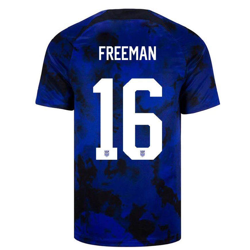 Kandiny Naisten Yhdysvaltain Alex Freeman #16 Kuninkaallisen Sininen Vieraspaita 22-24 Lyhythihainen Paita T-paita