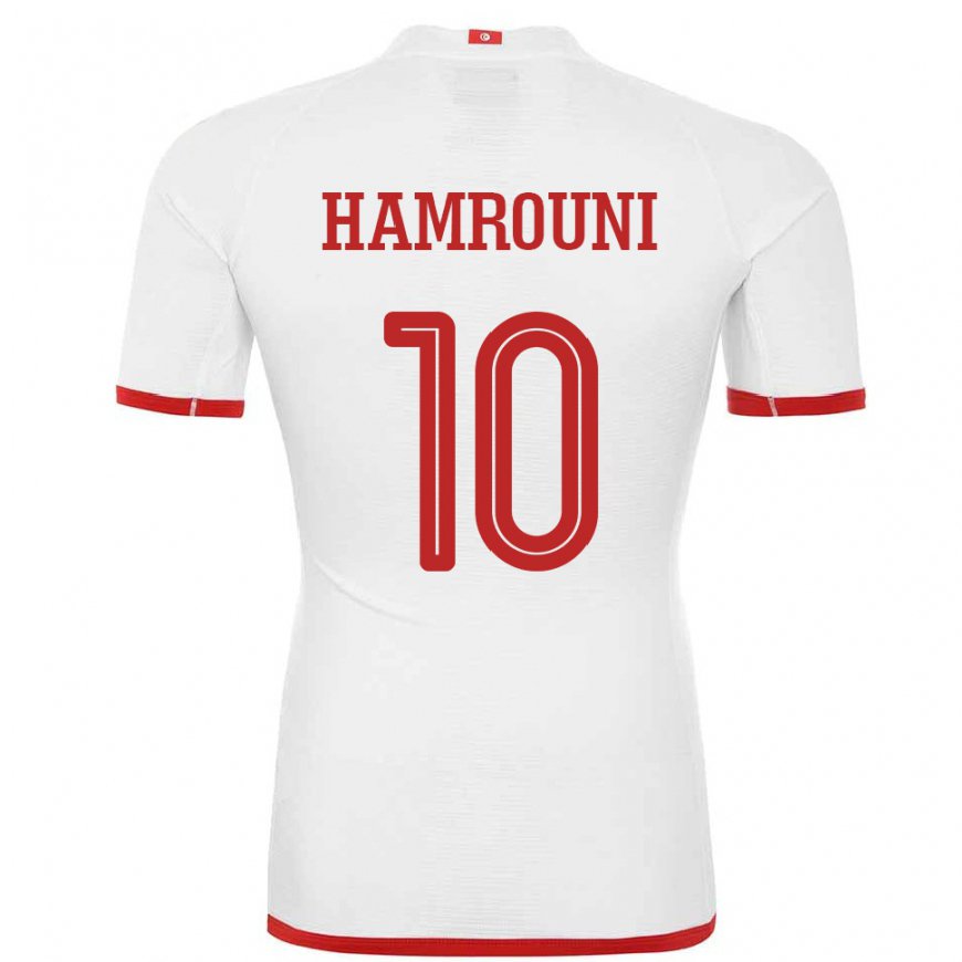 Kandiny Naisten Tunisian Rayen Hamrouni #10 Valkoinen Vieraspaita 22-24 Lyhythihainen Paita T-paita
