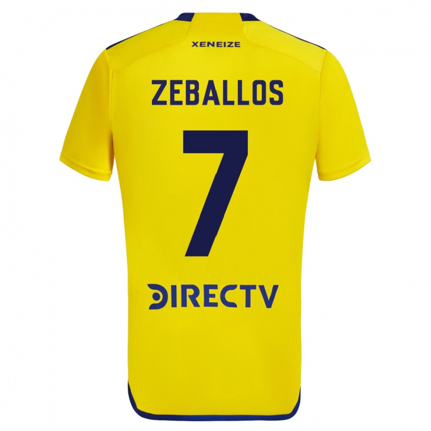 Kandiny Miesten Exequiel Zeballos #7 Keltainen Vieraspaita 2023/24 Lyhythihainen Paita T-Paita