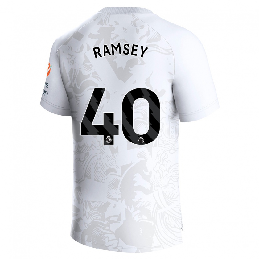 Kandiny Naisten Aaron Ramsey #40 Valkoinen Vieraspaita 2023/24 Lyhythihainen Paita T-Paita