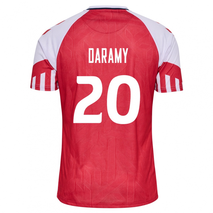 Kandiny Lapset Tanskan Mohamed Daramy #20 Punainen Kotipaita 24-26 Lyhythihainen Paita T-Paita