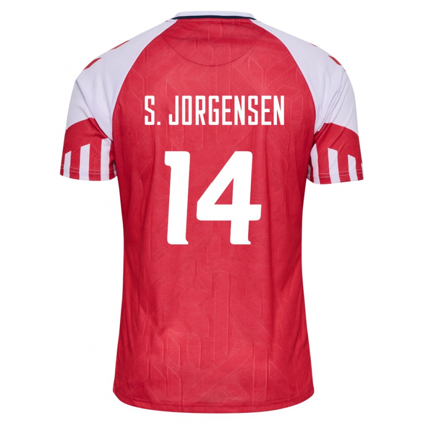 Kandiny Lapset Tanskan Sebastian Jorgensen #14 Punainen Kotipaita 24-26 Lyhythihainen Paita T-Paita