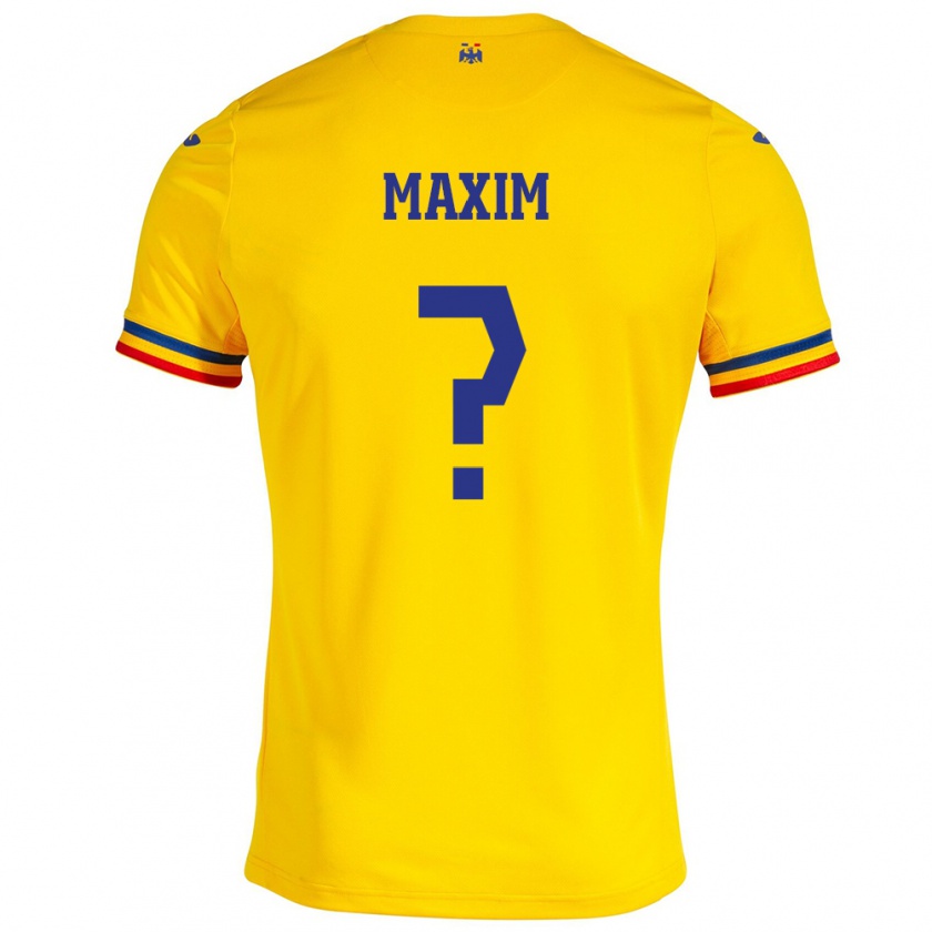 Kandiny Lapset Romania Alexandru Maxim #0 Keltainen Kotipaita 24-26 Lyhythihainen Paita T-Paita