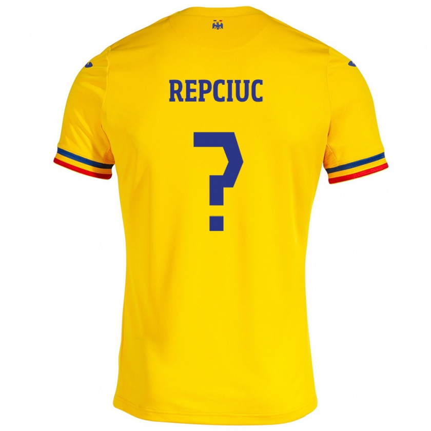 Kandiny Lapset Romania Gabriel Repciuc #0 Keltainen Kotipaita 24-26 Lyhythihainen Paita T-Paita