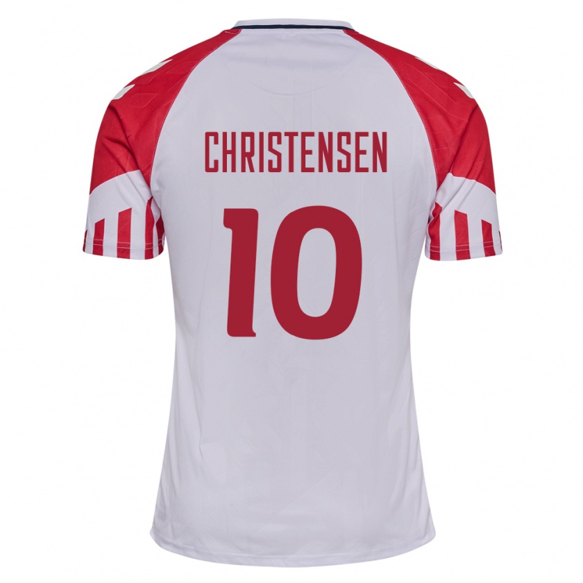 Kandiny Lapset Tanskan Gustav Christensen #10 Valkoinen Vieraspaita 24-26 Lyhythihainen Paita T-Paita
