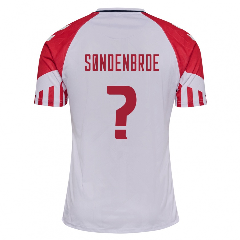 Kandiny Lapset Tanskan Andreas Søndenbroe #0 Valkoinen Vieraspaita 24-26 Lyhythihainen Paita T-Paita