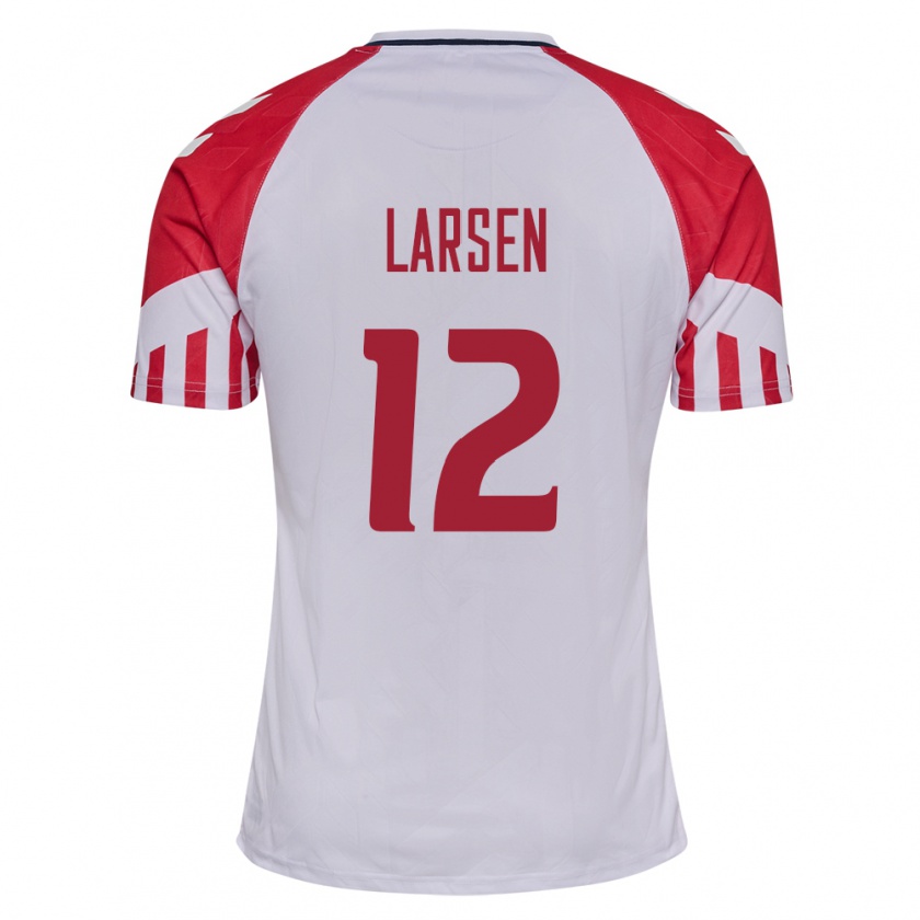 Kandiny Lapset Tanskan Stine Larsen #12 Valkoinen Vieraspaita 24-26 Lyhythihainen Paita T-Paita