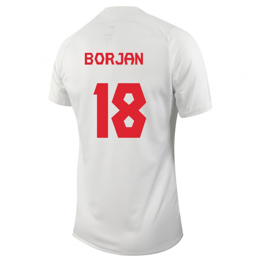 Kandiny Miesten Kanadan Milan Borjan #18 Valkoinen Vieraspaita 24-26 Lyhythihainen Paita T-Paita