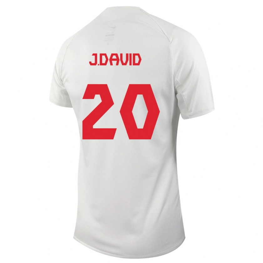 Kandiny Miesten Kanadan Jonathan David #20 Valkoinen Vieraspaita 24-26 Lyhythihainen Paita T-Paita