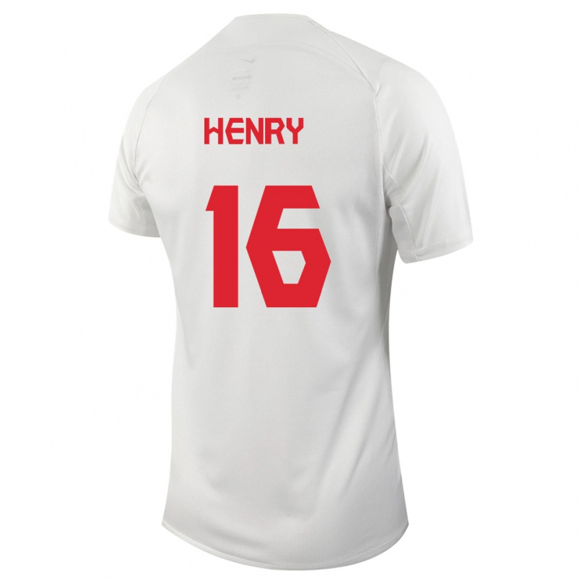 Kandiny Miesten Kanadan Maël Henry #16 Valkoinen Vieraspaita 24-26 Lyhythihainen Paita T-Paita