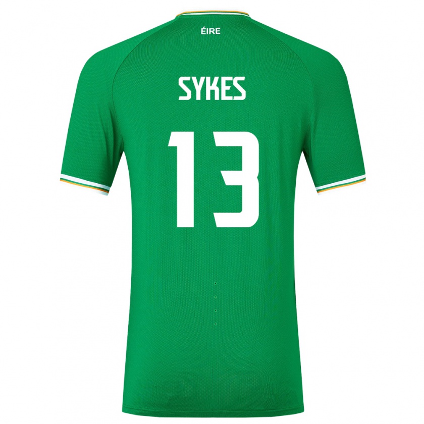 Kandiny Naisten Irlanti Mark Sykes #13 Vihreä Kotipaita 24-26 Lyhythihainen Paita T-Paita